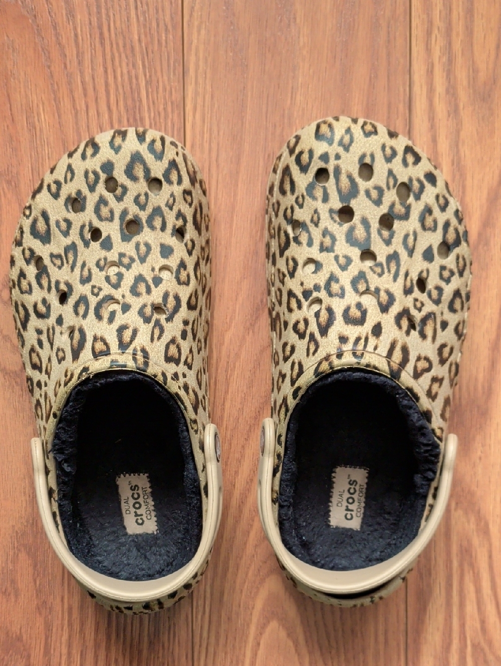 Leopard Print Clogs in Tan and Black